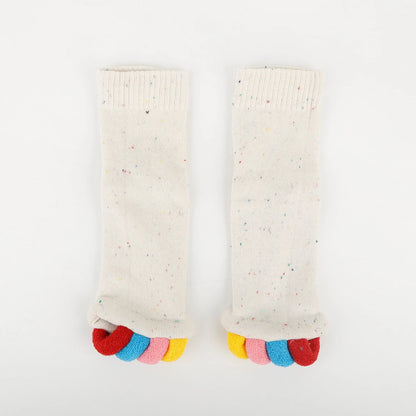 Colorful Toe Five Finger Yoga Socks Anti-Slip Sweat Absorbent No-Cuff Pilates Separate Toe Socks Unisex Polyester Sports Socks